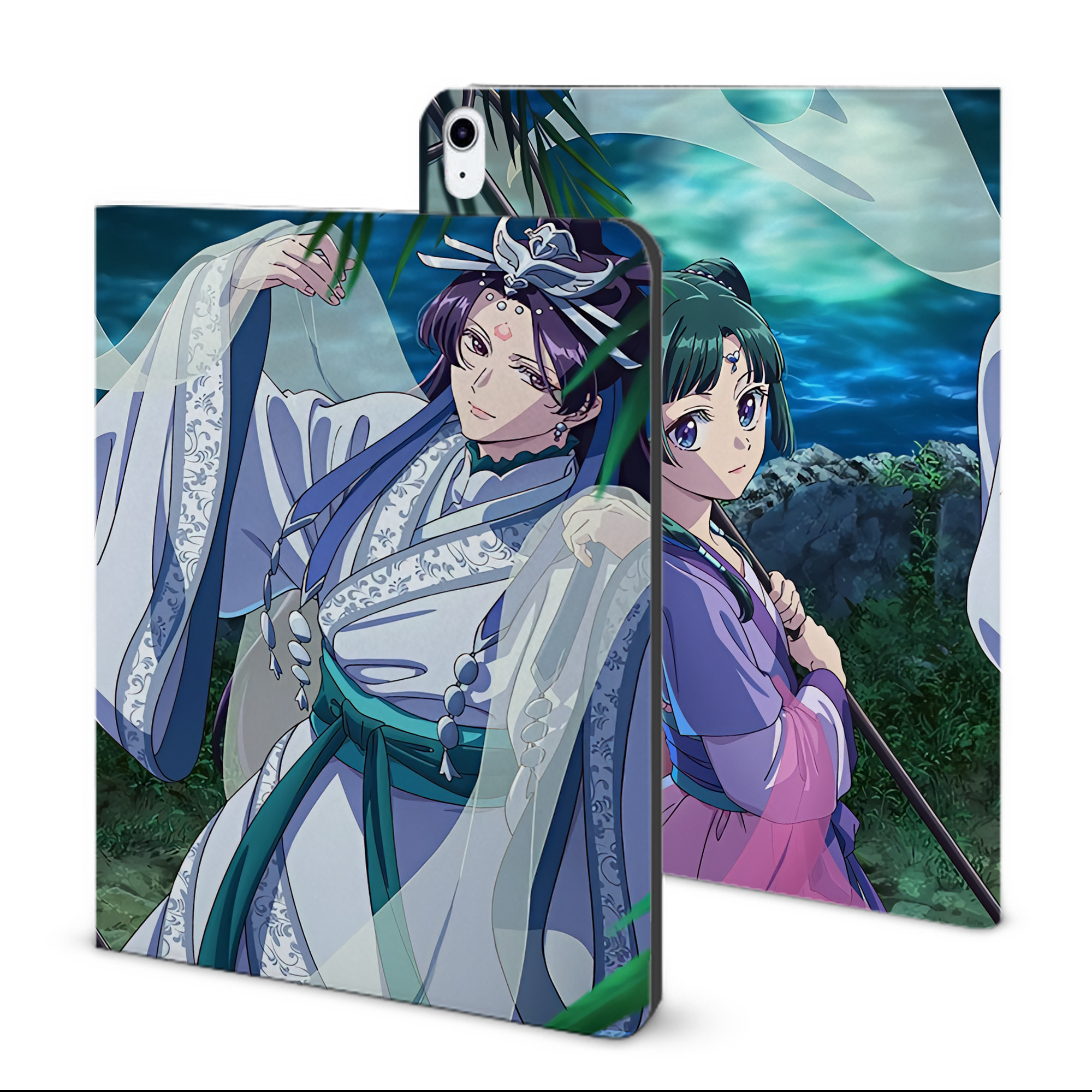 （画像用） 薬屋のひとりごと The Apothecary Diaries IPad ケース ブック型 PUレザー TPU 耐衝撃 軽量 薄型 ペン収納なし 全面保護 IPad 各モデル対応